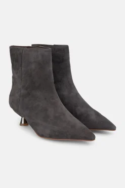 Alma en Pena Botín tacón metalizado Marr&oacute;n oscuro New