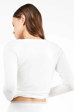 Gisela Braga alta básica con galón de encaje blanco New