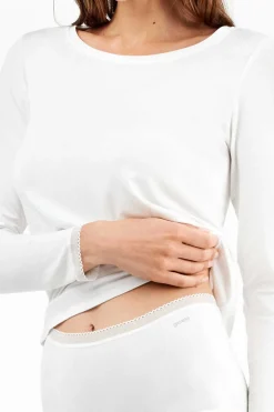 Gisela Braga alta básica con galón de encaje blanco New