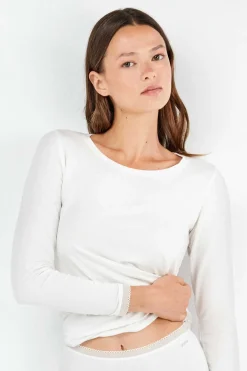 Gisela Braga alta básica con galón de encaje blanco New