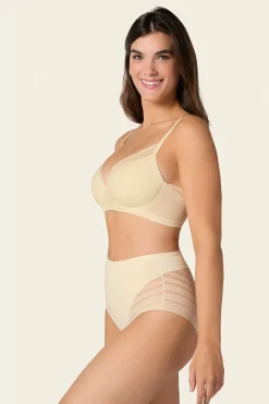 Leonisa Braga faja clásica con control moderado de abdomen y bandas en tul marfil Discount