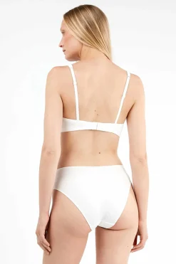 Gisela Braga midi con galón de encaje y camales blanco Sale