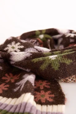 Slowlove Bufanda corazones Estampado marr&oacute;n Sale