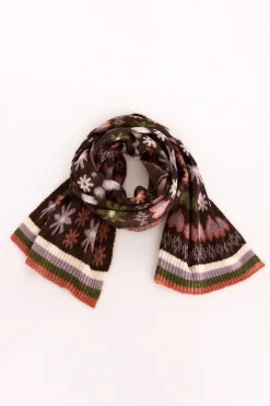 Slowlove Bufanda corazones Estampado marr&oacute;n Sale