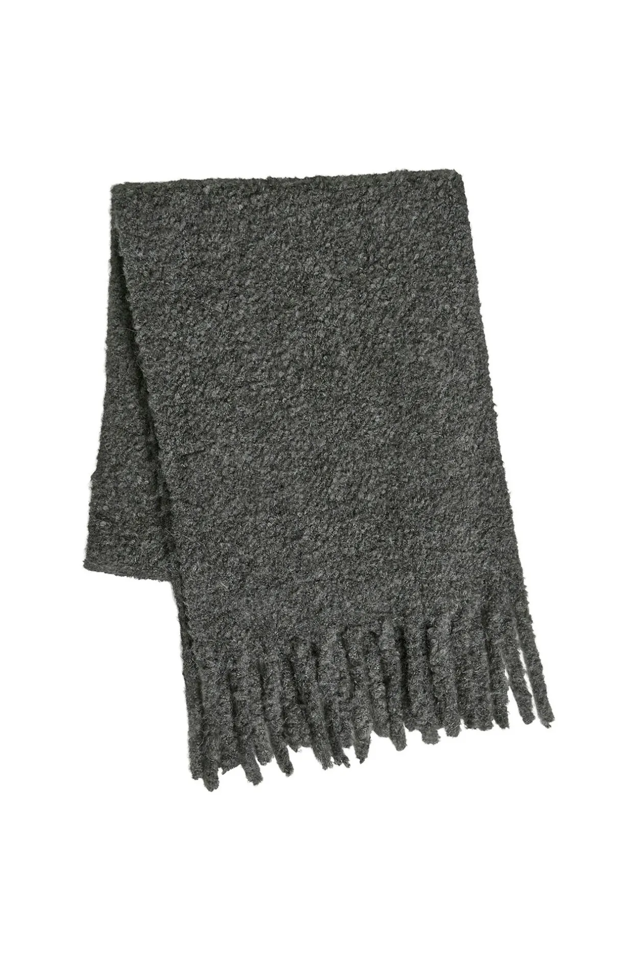 Vila Bufanda de lana con flecos Gris oscuro New