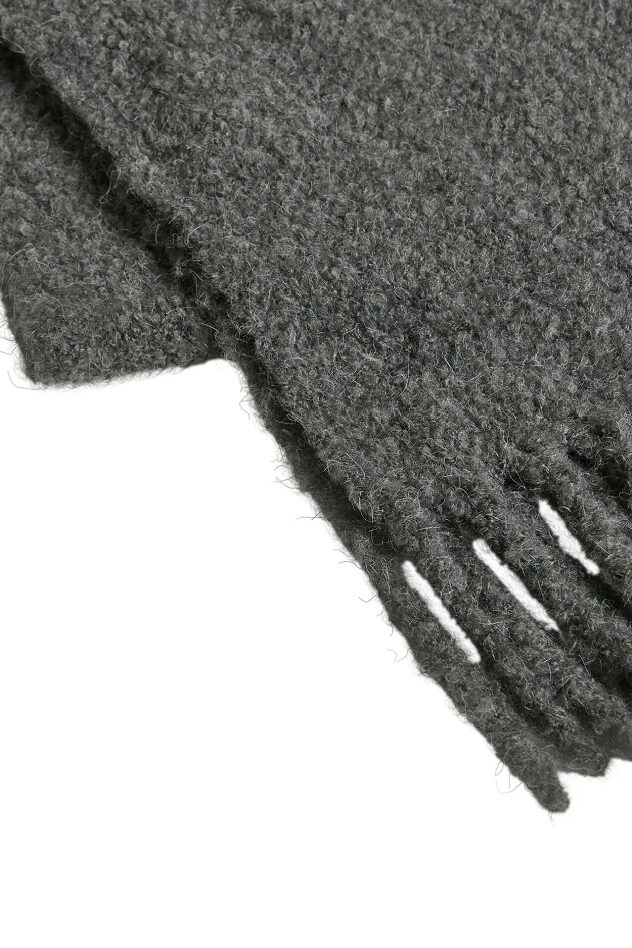 Vila Bufanda de lana con flecos Gris oscuro New