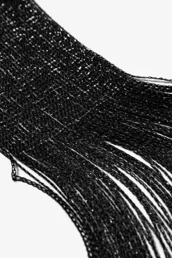 Vilanova Bufanda Fina con Hilo Metálico negro Discount