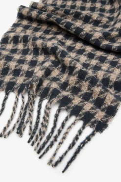Cortefiel Bufanda gruesa cuadros Estampado blanco Discount