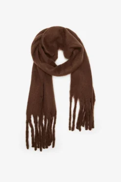 Cortefiel Bufanda gruesa flecos Marrón Hot