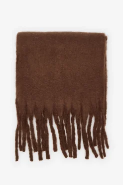 Cortefiel Bufanda gruesa flecos Marr&oacute;n Hot