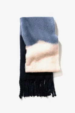 Vilanova Bufanda Manta Cepillada Tricolor Azul Clearance