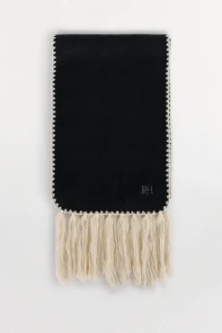 Pedro del Hierro Bufanda terminaciones flecos bicolor Negro Sale