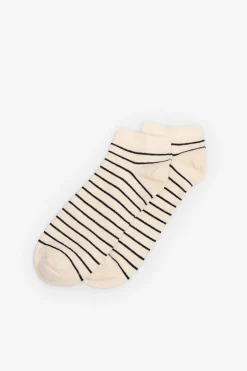 Cortefiel Calcetin corto milrayas Marfil