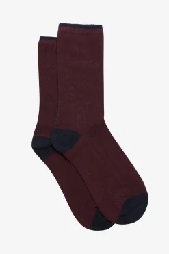 Kiff-Kiff Calcetin largo granate mujer talla única estampado Clearance