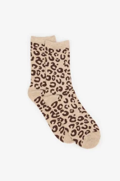 Cortefiel Calcetin largo leopardo Marr&oacute;n Online