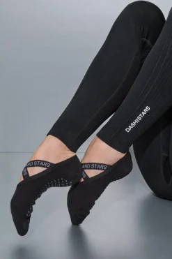 Dash and Stars Calcetines algodón zapatilla ballet negra negro Best