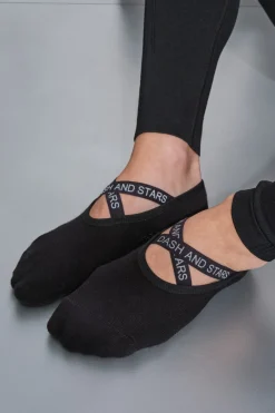 Dash and Stars Calcetines algodón zapatilla ballet negra negro Best