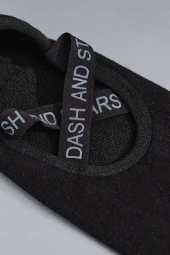 Dash and Stars Calcetines algodón zapatilla ballet negra negro Best