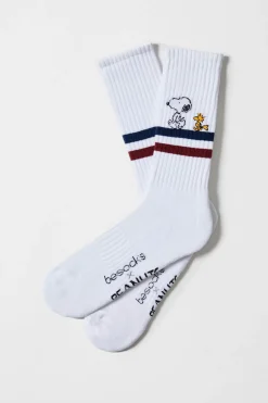 Besocks Calcetines altos de algodón orgánico blanco Discount