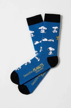 Besocks Calcetines altos de algodón orgánico color azul Sale