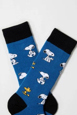 Besocks Calcetines altos de algodón orgánico color azul Sale