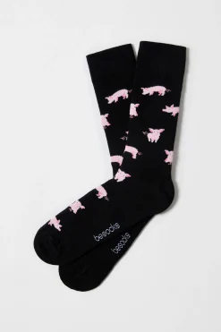 Besocks Calcetines altos de algodón orgánico color negro Best