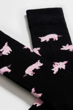 Besocks Calcetines altos de algodón orgánico color negro Best