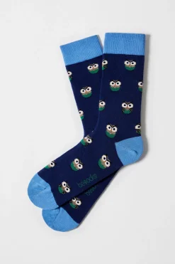 Besocks Calcetines altos de algodón orgánico color azul Hot