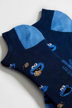 Besocks Calcetines de Barrio Sésamo de algodón orgánico azul Sale