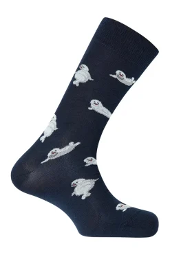 Punto Blanco Calcetines cortos algodón de focas marinas azul