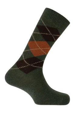 Punto Blanco Calcetines cortos Cachemira-lana de Rombos verde Hot