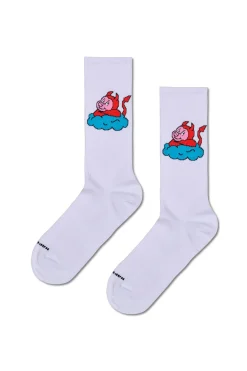 Happy Socks Calcetines de cerdo malo blanco Clearance