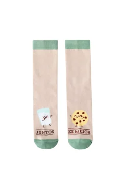 Mr. Wonderful Calcetines galleta y vaso de leche - Juntos es mejor estampado Discount