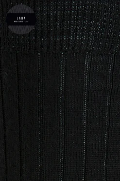 Punto Blanco Calcetines midi canalé de lana negro Online