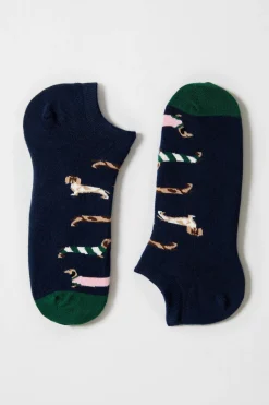 Besocks Calcetines tobilleros perro salchicha azul Clearance