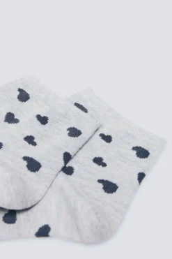 Springfield Calcetín corto corazones gris