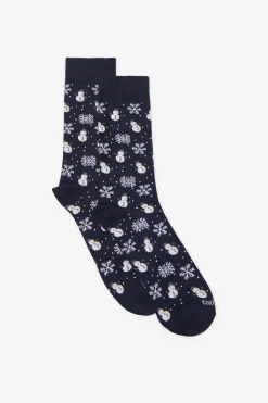 Cortefiel Calcetín dibujo regalo Azul marino Hot