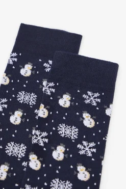 Cortefiel Calcetín dibujo regalo Azul marino Hot