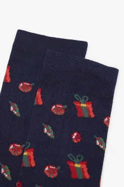 Cortefiel Calcetín dibujo regalo Azul marino Clearance
