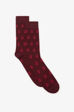 Cortefiel Calcetín dibujo regalo Granate Hot