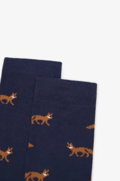 Cortefiel Calcetín dibujo zorro Azul marino Sale