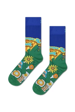 Happy Socks Calcetín Here Comes The Sun de los Beatles verde Sale