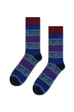 Happy Socks Calcetín jaquard de bicicletas azul