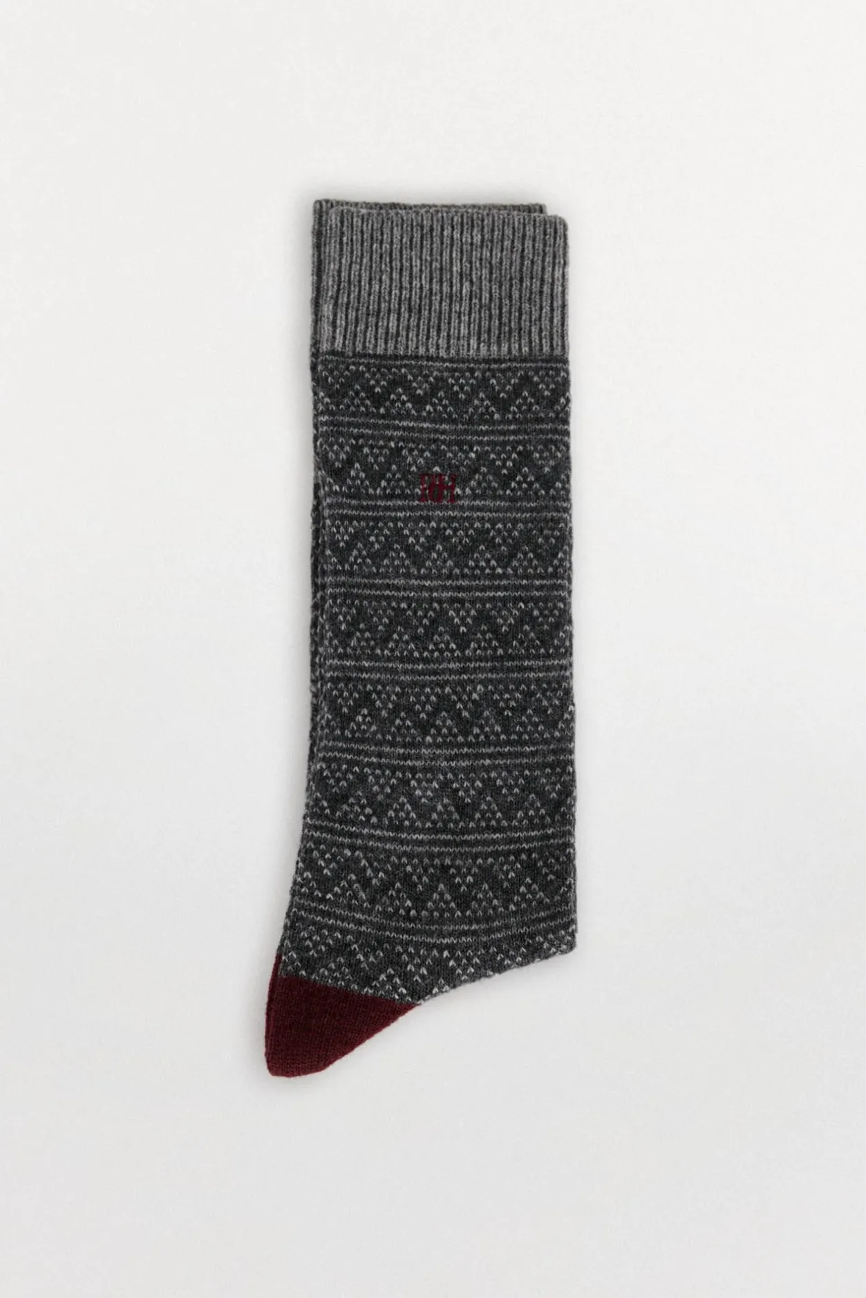 Pedro del Hierro Calcetín lana grecas Gris