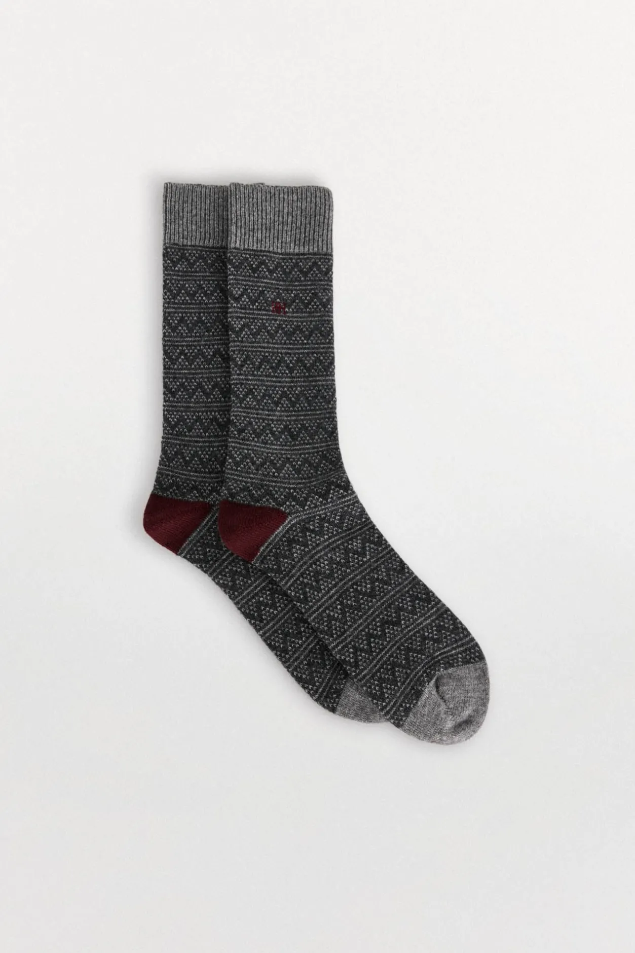 Pedro del Hierro Calcetín lana grecas Gris