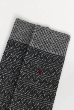 Pedro del Hierro Calcetín lana grecas Gris