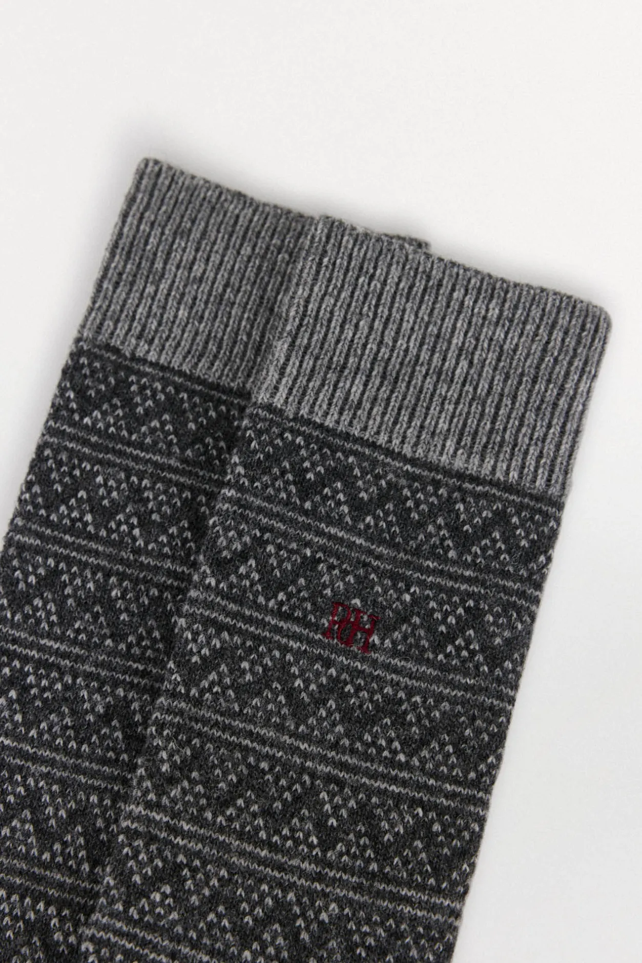 Pedro del Hierro Calcetín lana grecas Gris