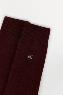 Pedro del Hierro Calcetín lana liso Burdeos Hot
