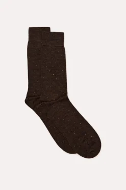 Cortefiel Calcetín lana lunar Marr&oacute;n oscuro Clearance