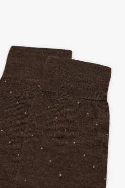 Cortefiel Calcetín lana lunar Marr&oacute;n oscuro Clearance